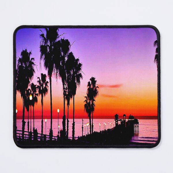 Item preview, Purple orange beach sky at the pier designed and sold by fujinoart.
