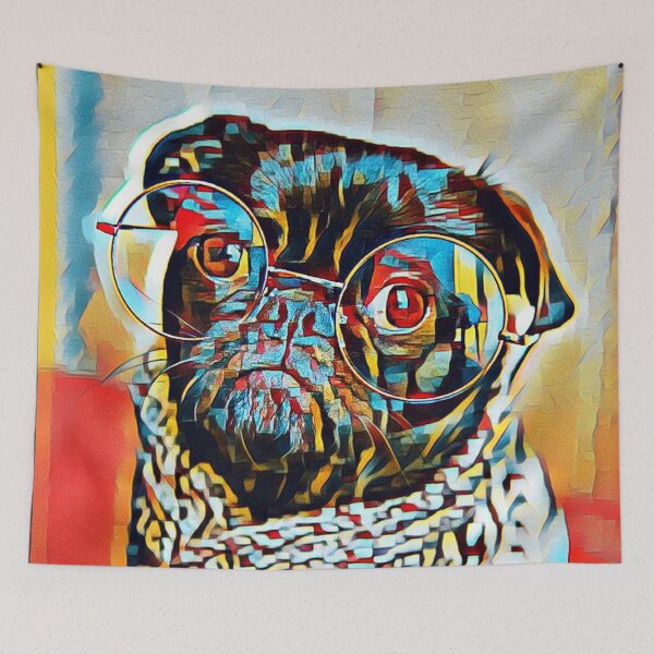 Item preview, Smart Pop Art Portrait Puppy Pug Life Art designed and sold by TheWildFlix.