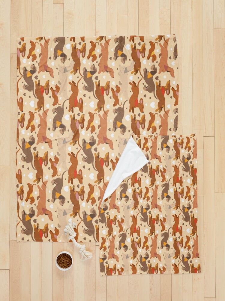 Alternate view of Dachshunds in cream Pet Blanket