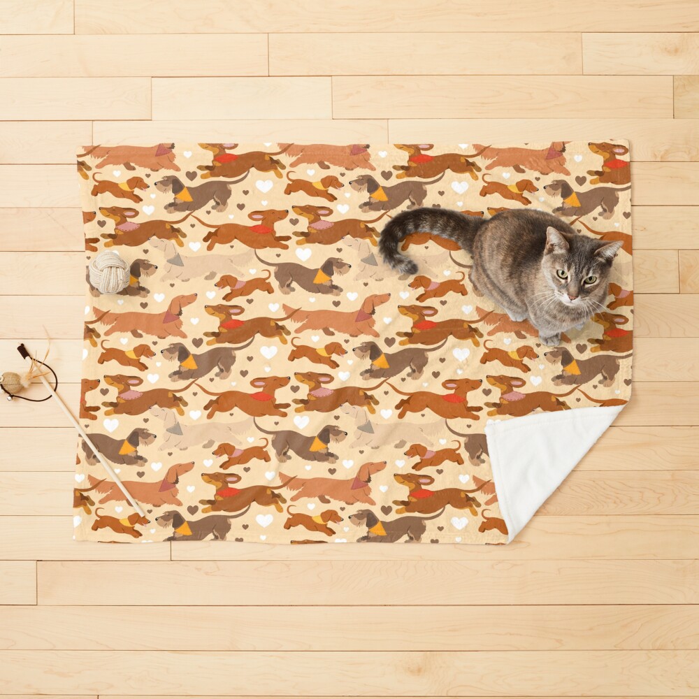 Dachshunds in cream Pet Blanket