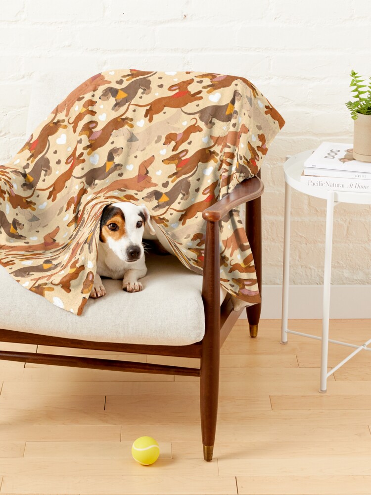Alternate view of Dachshunds in cream Pet Blanket