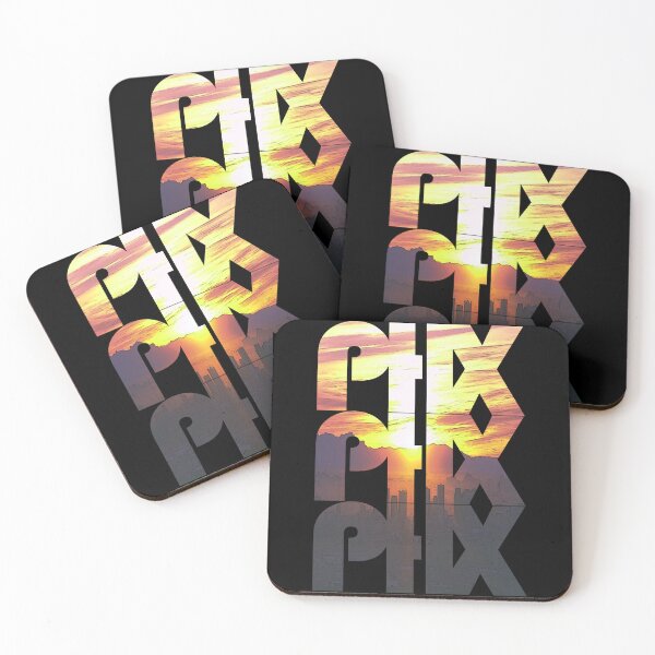 Item preview, Phoenix, Arizona PHX Sunset Cityscape Repeating Pattern designed and sold by CrabbyLobster.