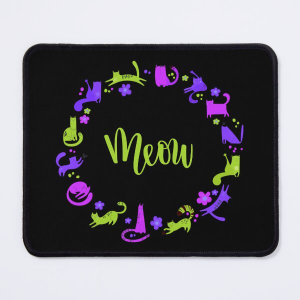 Item preview, Meow, Cute Fluffy Cats, Neon Colors - Neon Green designed and sold by AlfabetDesign.
