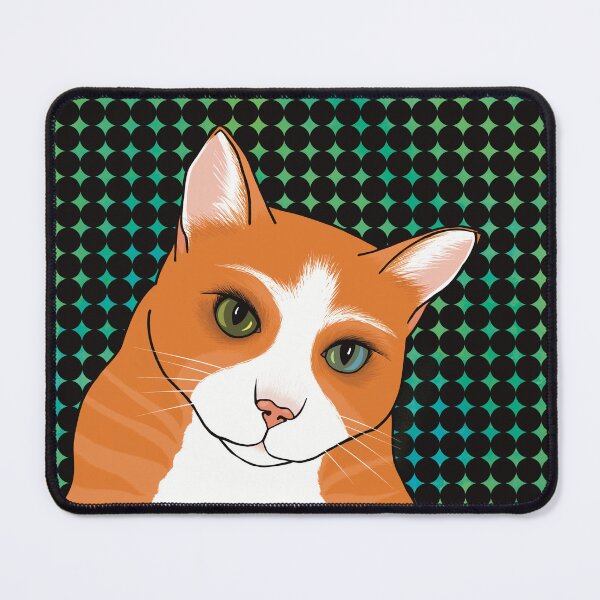 Item preview, The Cute Ginger cat is watching you from an abstract pattern background designed and sold by marina63.