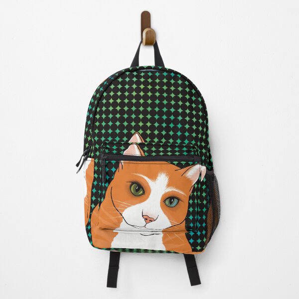 Item preview, The Cute Ginger cat is watching you from an abstract pattern background designed and sold by marina63.