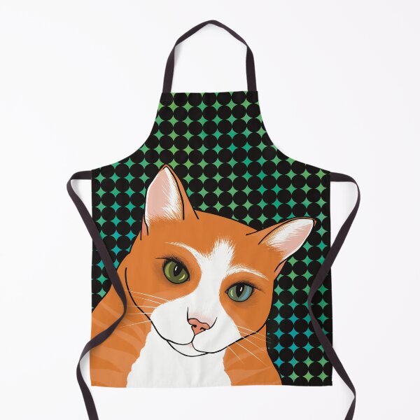 Item preview, The Cute Ginger cat is watching you from an abstract pattern background designed and sold by marina63.