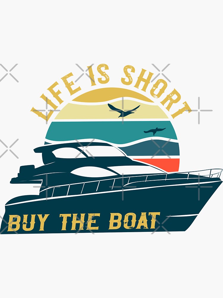 Pontoon boat illustration gifts for boat owners' Sticker