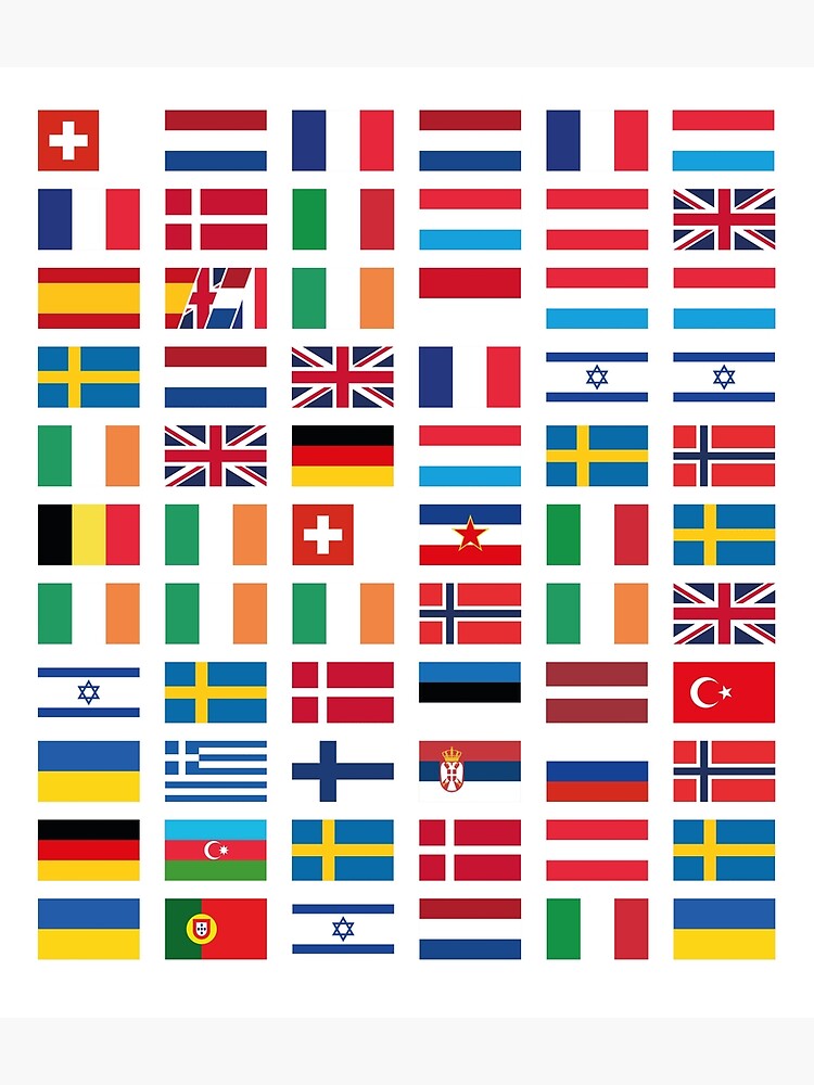 "Every Eurovision Song Contest Winner's Flag" Poster for Sale by