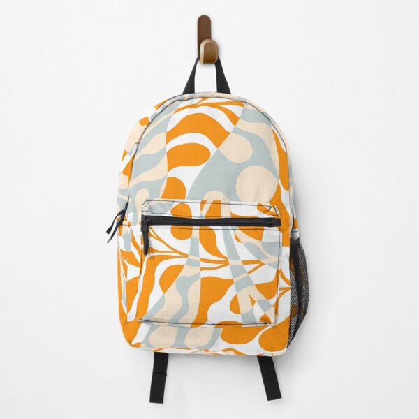 Item preview, Liquid check retro abstract Pattern with Orange & Blue foliage designed and sold by Dominiquevari.