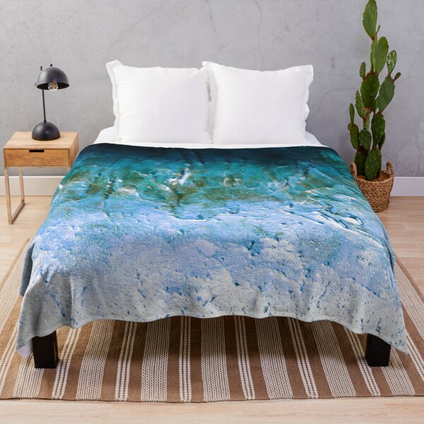 Item preview, Julia Di Sano - SEA ALGAE INVERTED 7 TEAL GREEN BLUE OMBRE ABSTRACT PAINTING designed and sold by EbiEmporium.