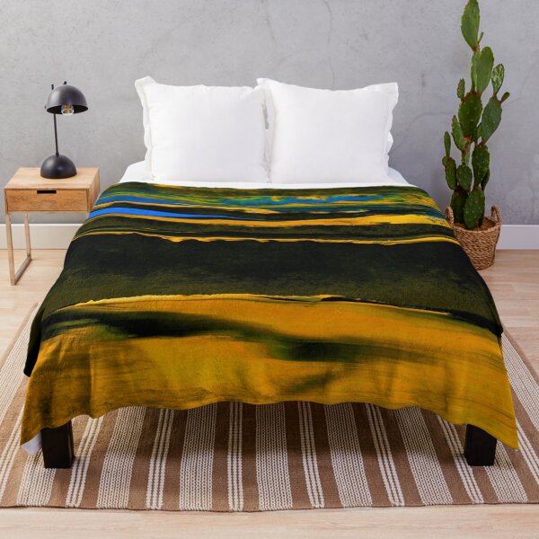 Item preview, Julia Di Sano - LET GO 1 YELLOW BLUE BLACK OCEAN WAVES SEA ABSTRACT PAINTING designed and sold by EbiEmporium.