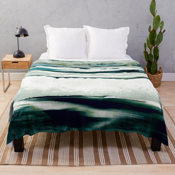 Item preview, Julia Di Sano - LET GO 1 TEAL GREEN WHITE OCEAN WAVES SEA ABSTRACT PAINTING designed and sold by EbiEmporium.