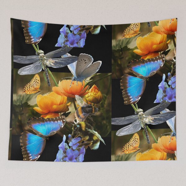 Item preview, Beautiful Butterflies & Bumblebees With Flowers Design designed and sold by EarthArtDesigns.