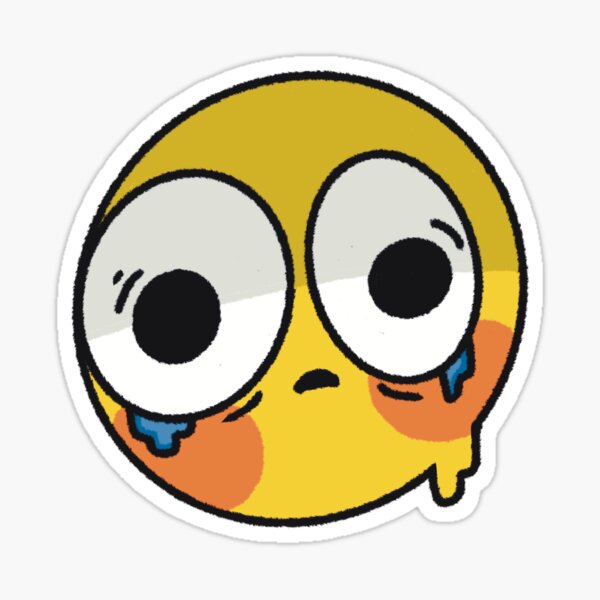 Emoji Scared Cute Face Sticker✨😱😱😱😱😱 ✨Glossy 2 1/2”✨colorful ✨