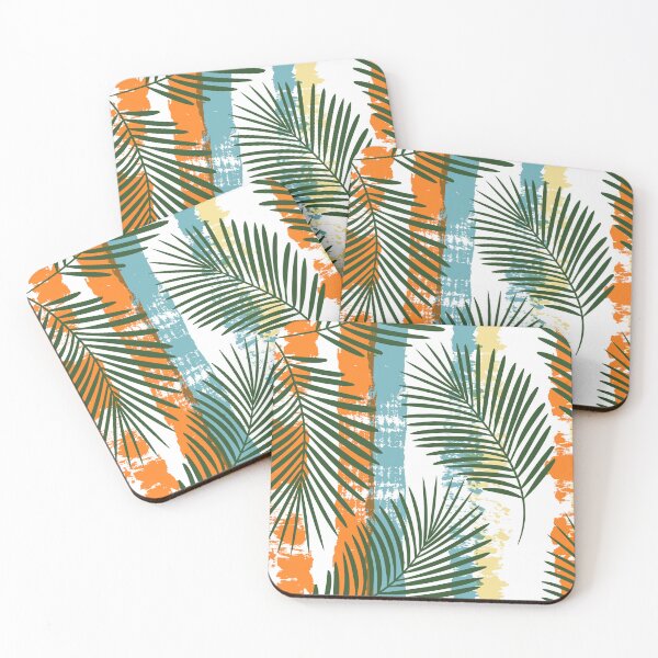 Item preview, 'Palm fronds over stripes ' designed and sold by MARYMAXMAC.