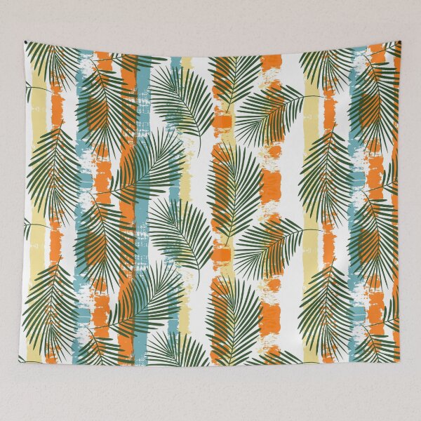 Item preview, 'Palm fronds over stripes ' designed and sold by MARYMAXMAC.