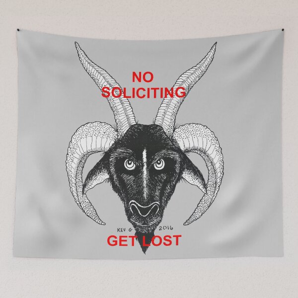 Item preview, NO SOLICITING BAPHOMET - Art By Kev G designed and sold by ArtByKevG.