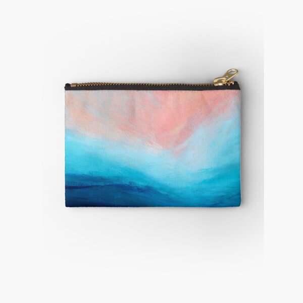 Item preview, Julia Di Sano - THE CALLING 1 PEACH TURQUOISE BLUE COASTAL LANDSCAPE ABSTRACT PAINTING designed and sold by EbiEmporium.