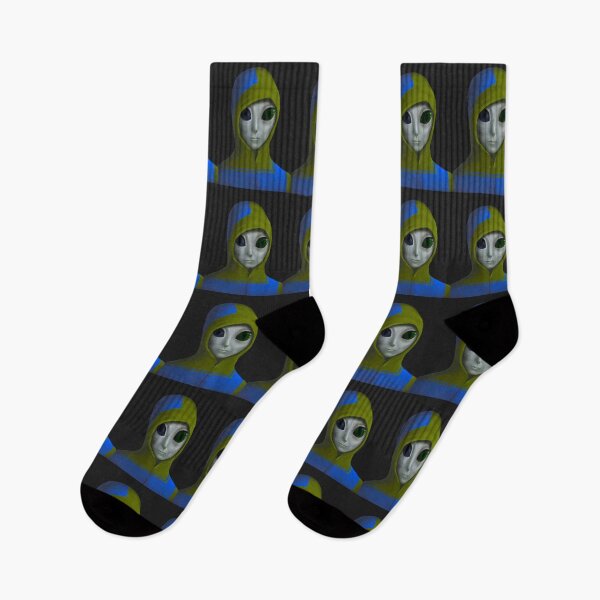 Item preview, 'Alien wearing green blue hoody ' designed and sold by MARYMAXMAC.