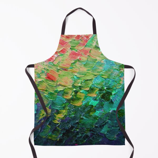 Item preview, MERMAID SCALES 4 Rainbow Colorful Ombre Ocean Waves Abstract Acrylic Impasto Painting Teal GreenArt designed and sold by EbiEmporium.