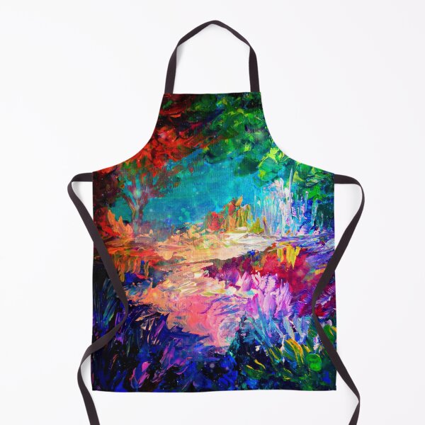 Item preview, WELCOME TO UTOPIA Bold Rainbow Multicolor Abstract Painting Forest Nature Whimsical Fantasy Fine Art designed and sold by EbiEmporium.