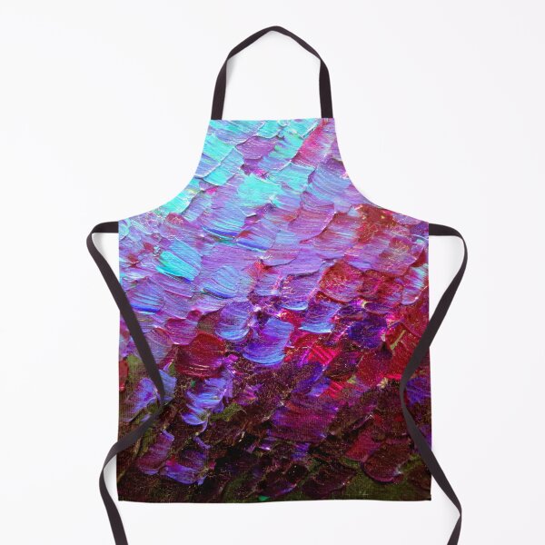 Item preview, MERMAID SCALES Colorful Ombre Abstract Acrylic Impasto Painting Violet Purple Plum Ocean Waves Art designed and sold by EbiEmporium.