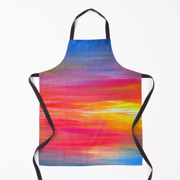 Item preview, BRIGHT HORIZONS Colorful Rainbow Bold Multicolor Ombre Red Pink Yellow Blue Sunrise Sunset Abstract Painting designed and sold by EbiEmporium.