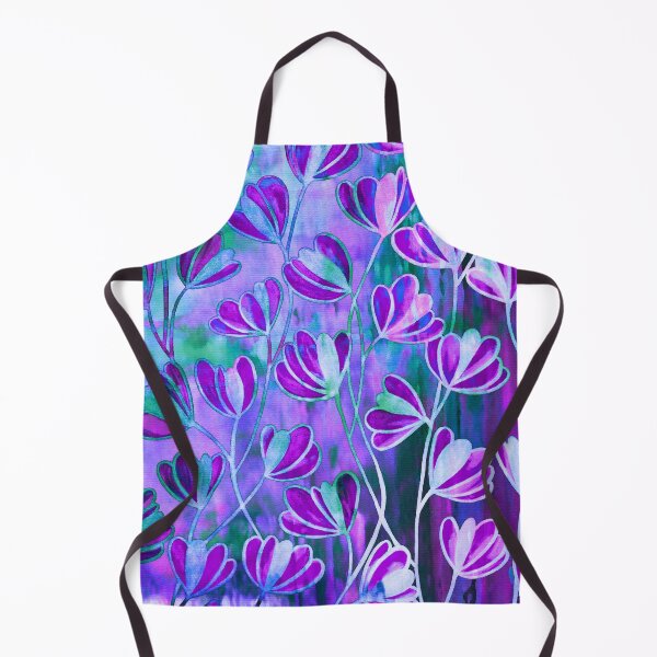 Item preview, EFFLORESCENCE Lilac Lavender Purple Turquoise Blue Floral Garden Watercolor Painting Pattern Flowers Nature Fine Art Design  designed and sold by EbiEmporium.