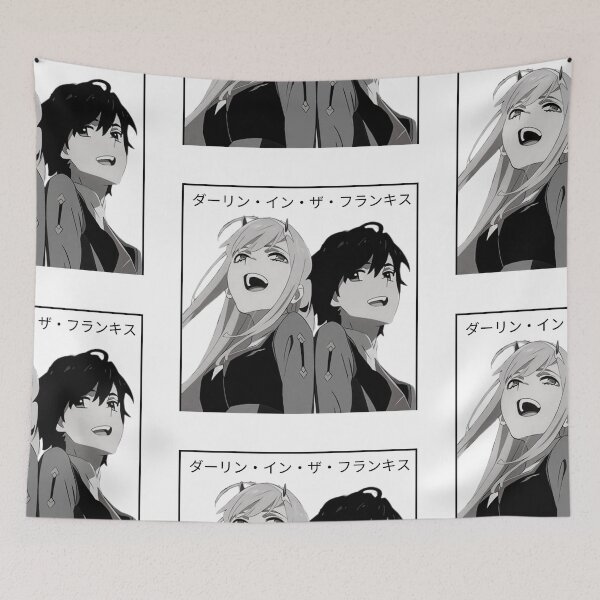 Item preview, Darling in the Franxx - Zero Two and Hiro - B&W designed and sold by tangelos.