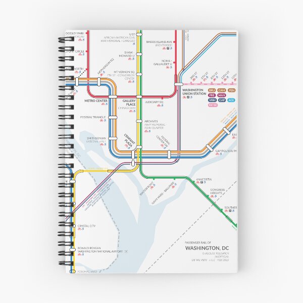 Item preview, Tren de pasajeros del área metropolitana de Washington DC (VISTA DETALLADA) designed and sold by AugustRMaps.
