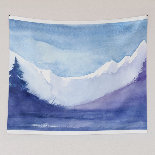 Item preview, Hand-drawn Winter landscape Watercolor illustration designed and sold by hatimelhag.
