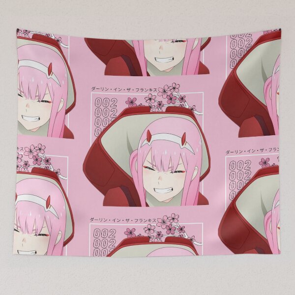 Item preview, Darling in the Franxx - Zero Two and Sakuras - Colored (LIGHT PINK) designed and sold by tangelos.