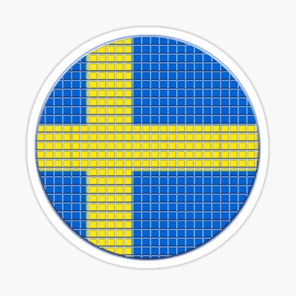 Sweden Flag Rounded - Squares Pixel Sticker