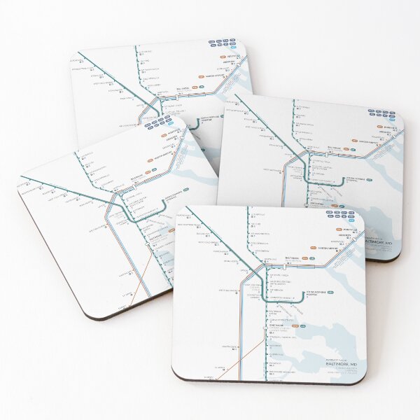 Item preview, Baltimore - DETAIL VIEW Passenger Rail designed and sold by AugustRMaps.