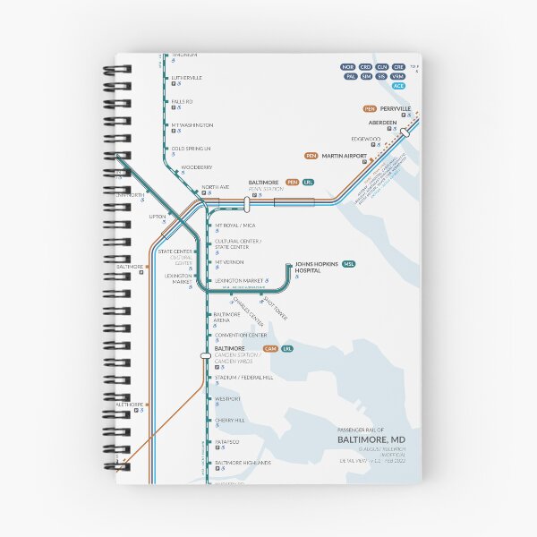 Item preview, Tren de pasajeros de Baltimore (VISTA DETALLADA) designed and sold by AugustRMaps.