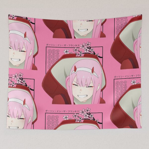 Item preview, Darling in the Franxx - Zero Two and Sakuras - Colored (HOT PINK) designed and sold by tangelos.