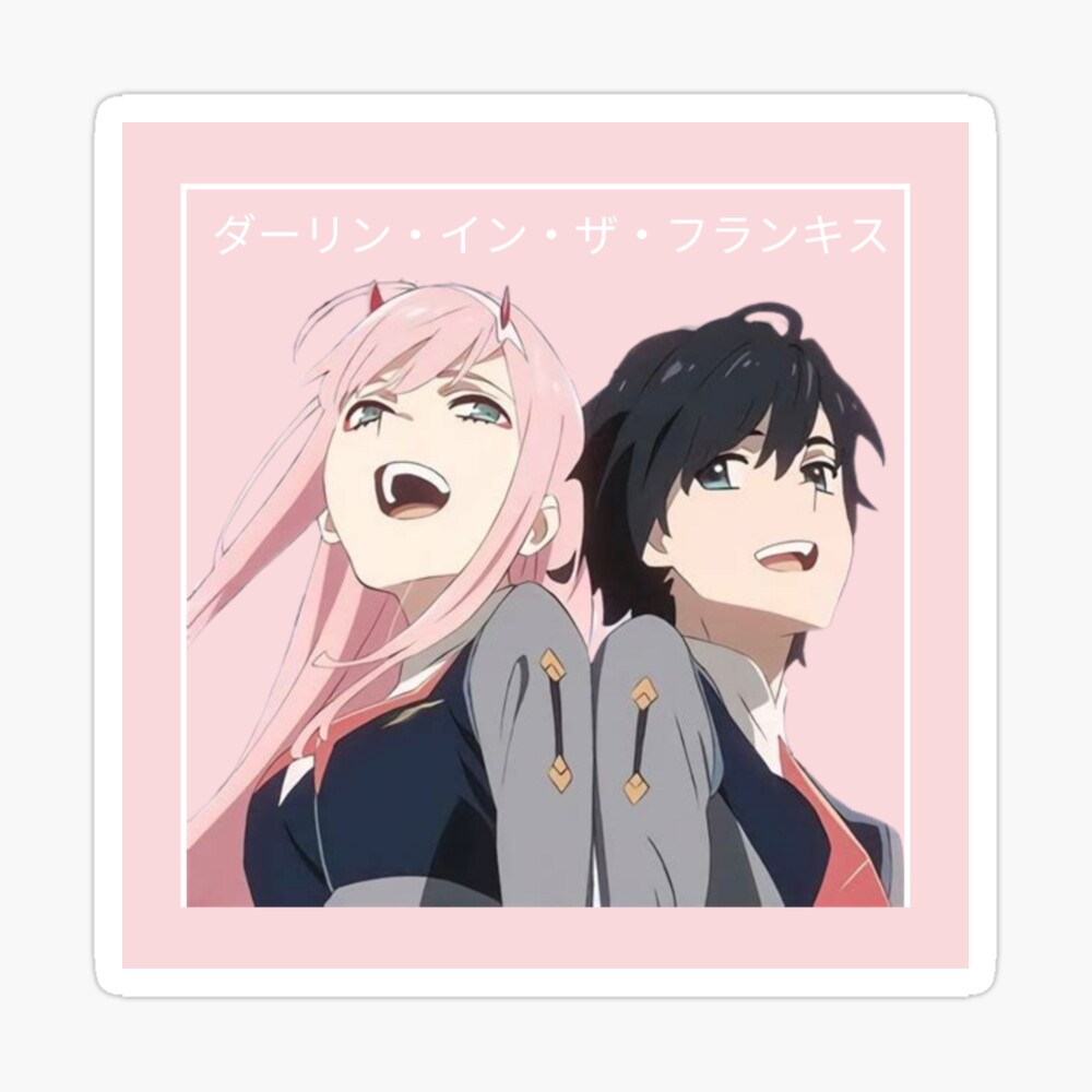 Darling in the Franxx - Zero Two and Hiro - Colored - Sakura Scene (LIGHT  PINK)