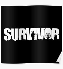 Survivor - White Ink Poster