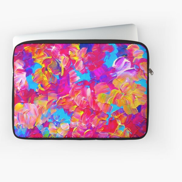 Item preview, FLORAL FANTASY Bold Abstract Flowers Acrylic Textural Painting Neon Pink Turquoise Feminine Art designed and sold by EbiEmporium.