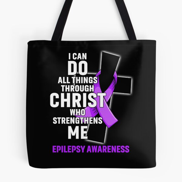 Item preview, I Can Do All Things Through Christ Who Strengthens Me Epilepsy Awareness designed and sold by Hatjar.