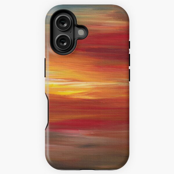 Item preview, COLOR INTOXICATION 1 Colorcul Bold Deep Garnet Crimson Red Yellow Black Sunrise Sunset Ombre Abstract Acrylic Painting designed and sold by EbiEmporium.