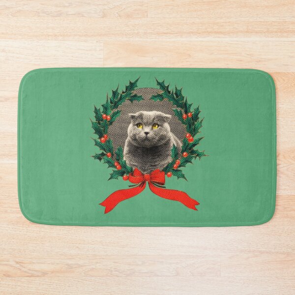 Item preview, Kitsch Retro Halftone Christmas Cat designed and sold by Trish Dish.