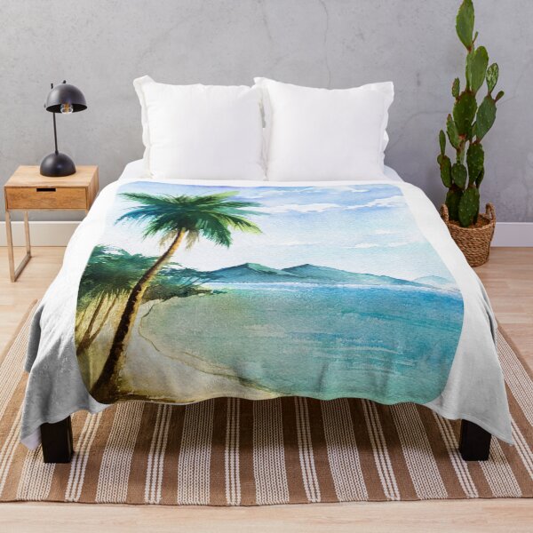 Item preview, Hand-drawn Watercolor Landscape Palm Beach designed and sold by hatimelhag.