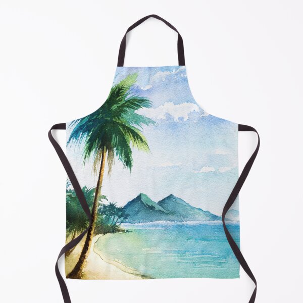 Item preview, Hand-drawn Watercolor Landscape Palm Beach designed and sold by hatimelhag.