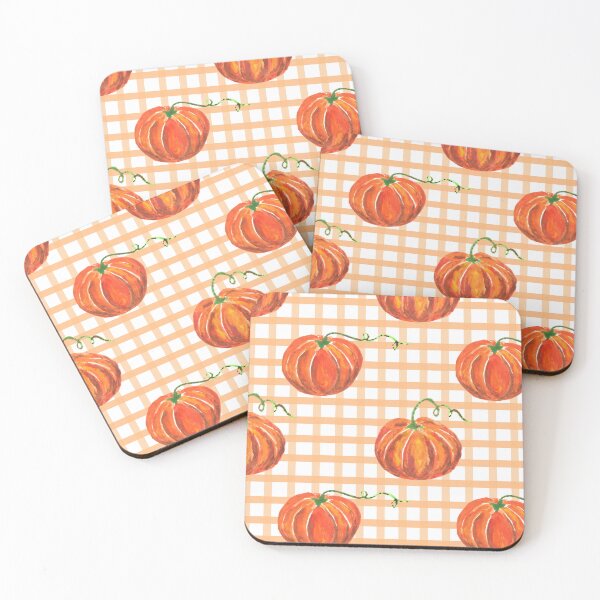 Item preview, Pumpkin Pattern on Orange Gingham designed and sold by Julie Erin Designs.