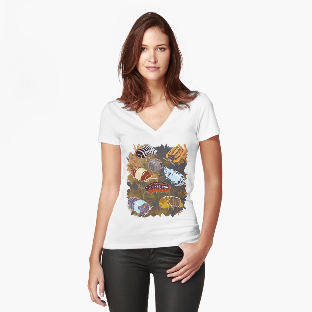 Vista previa del artículo con la obra «Camiseta entallada de cuello en V», diseñado y vendido por Deadbirdkitsch.