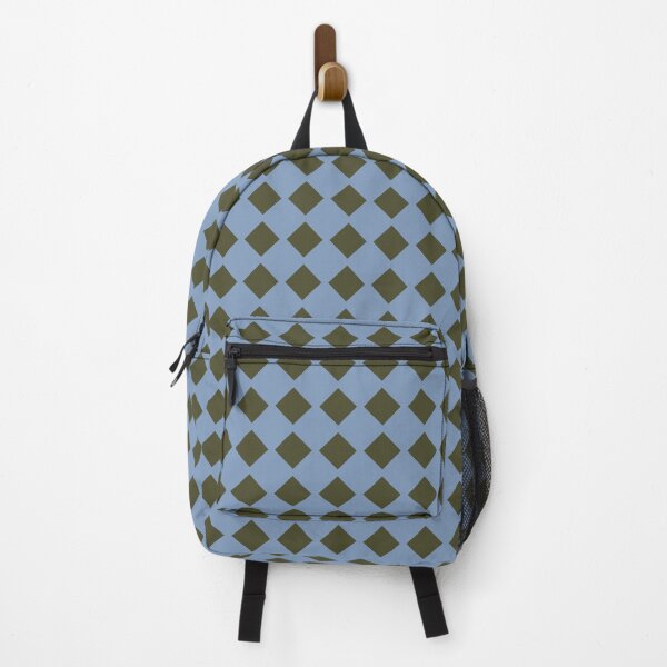 Item preview, Green Square Geometric Pattern on Blue designed and sold by KeksWorkroom.
