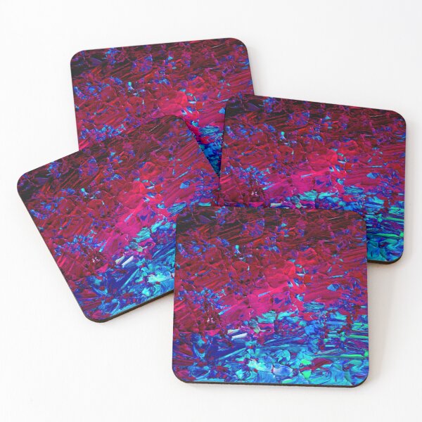 Item preview, ETERNAL TIDE Bold rich Colorful Deep Purple Fuchsia Magenta Turquoise Royal Blue Ombre Waves Abstract Acrylic Painting designed and sold by EbiEmporium.