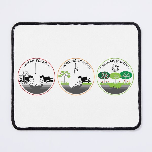 Item preview, Linear, Recycling and Circular Economy illustrated using landfill illustrations, make, use, reuse, repair, recycle resources to reduce landfill for a sustainable Plant designed and sold by Hollyharry.