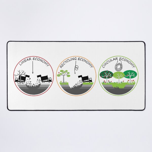 Item preview, Linear, Recycling and Circular Economy illustrated using landfill illustrations, make, use, reuse, repair, recycle resources to reduce landfill for a sustainable Plant designed and sold by Hollyharry.